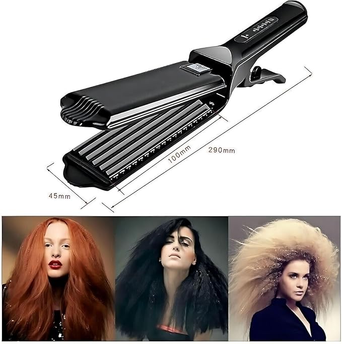 Corrugated Iron Hair Corrugation Anti-Scald Hair Crimper Irons Fluffy Wave Iron Width Plate Styling Tools 110-220 V