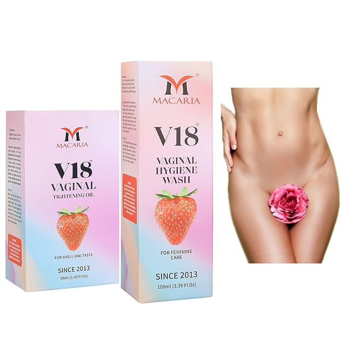MACARIA V18 Vaginal Tightening Oil (Cream Gel) for smell and taste good down there for women with V18 vaginal wash
