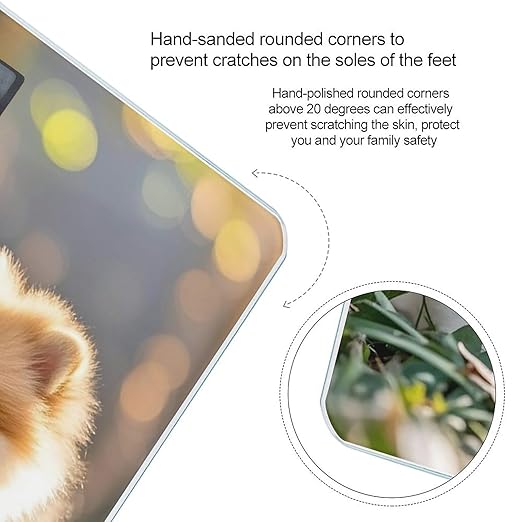 Pomeranians Puppies Scale for Body Weight Digital Bathroom Scale Toughened Glass High Precision Scales for Body Weight with Large LCD Backlight Display Weight Scales