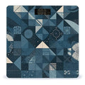 Blue Geometric Pattern Smart Scale for Body Weight Accurate Bathroom Scale with LED Display Digital Weight Scales Weighing Machine High Precision Scales for Bath Home