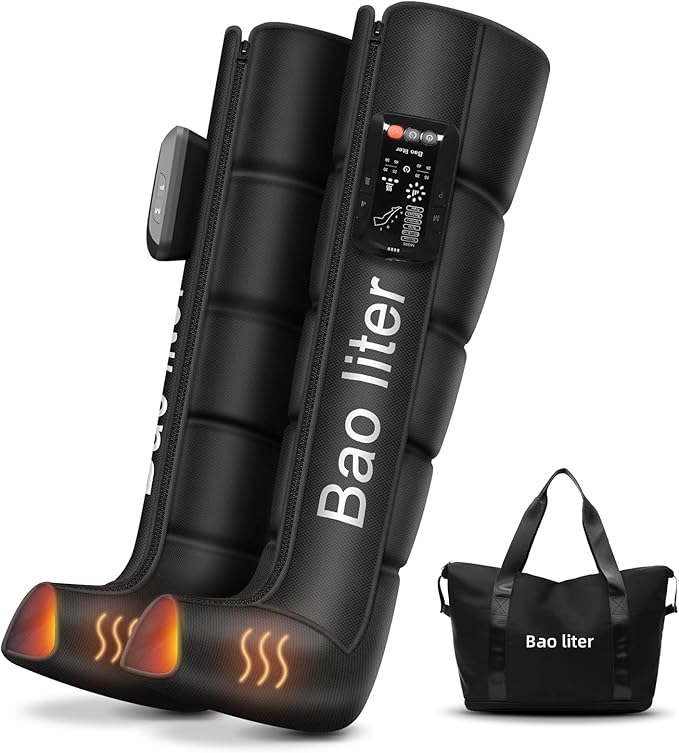 Leg Compression MassagerSequential Pressure Boots with HeatCordless Air Compression Recovery System for Athletes - Circulation and Edema RLS Swelling Pain Relief