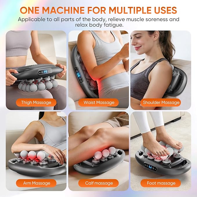 16 Head Massage Gun Deep Tissue Quiet Back Massager for Pain Relief Deep Tissue with 9 Modes and 9 Intensities for Back Shoulders Arm Legs Foot Body