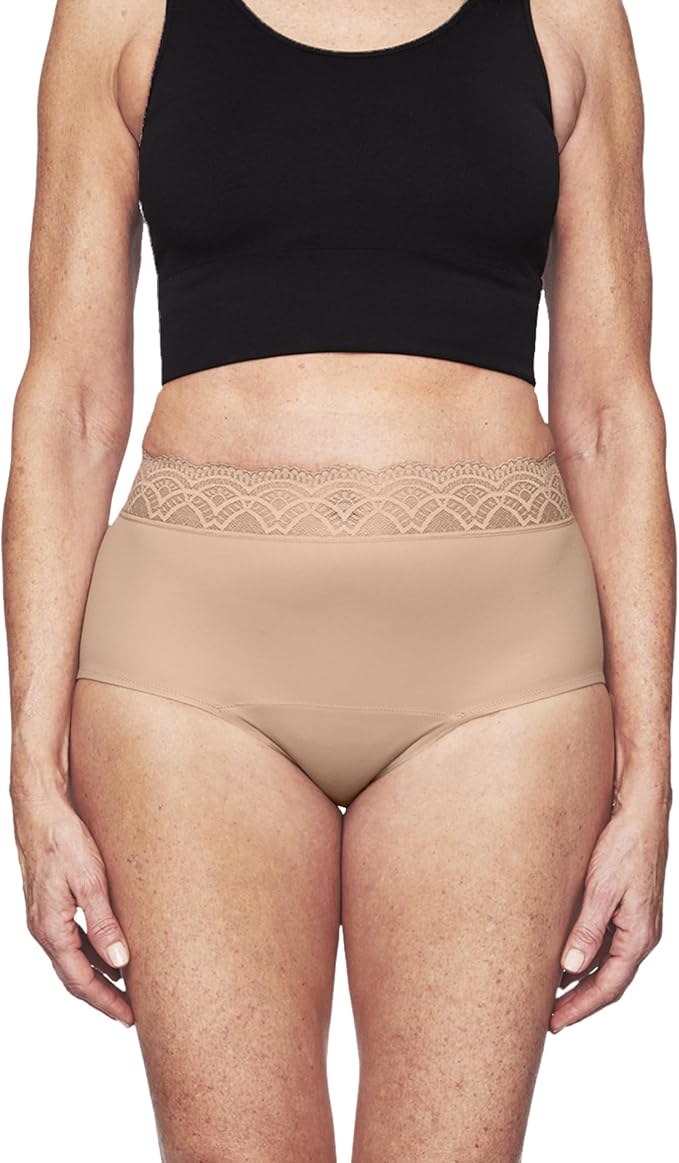 Thinx for All Leaks Hi-Waist Underwear Holds up to 100ml or 6tbps or 1/4 Cup Worth of Liquid* Light Absorbency Incontinence Underwear for Women Feminine Care BlackBerry XXL