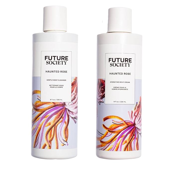 Future Society Haunted Rose Body Care Bundle - Body Wash &amp Lotion Gift Set - Smoky Floral with Notes of Black Pepper Rose Amber &amp Sandalwood - Beauty Gifts for Women