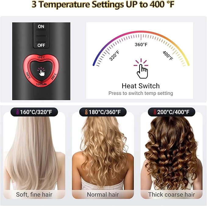 JMFONE Mini Cordless Hair StraightenerPortable Travel Size Flat Iron with 3 Adjustable Temperatures for Thin Fine HairUSB-C Rechargeable Heats Up in Seconds - Ideal for Quick Hair Styling Anywhere