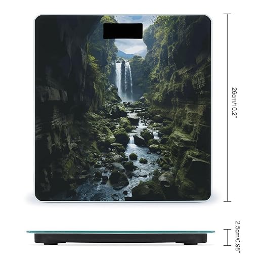 Waterfall Cliff Bathroom Scale Weight Scale for Body WeightHighly Accurate Digital Weighing Machine Clear LED Display Digital Bathroom Body Scale 400lb/182kg
