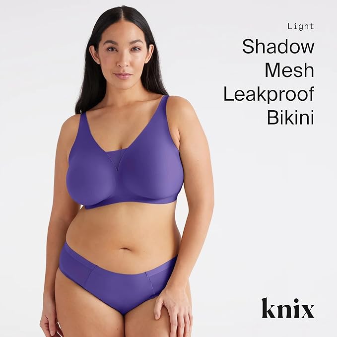 KNIX Women Leakproof Period Underwear No-Show Mesh Bikini – Light Flow Protection Absorbs 1–3 Regular Tampons
