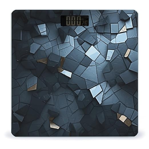 Gray Mosaic Weight Scale Digital Electronic Scales Bathroom Scale Larg LCD Backlight Display High Precisio MeasurementsTempered Glass