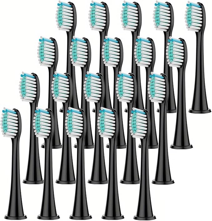 20PCS Replacement Toothbrush Head Compatible for Refills(Black)