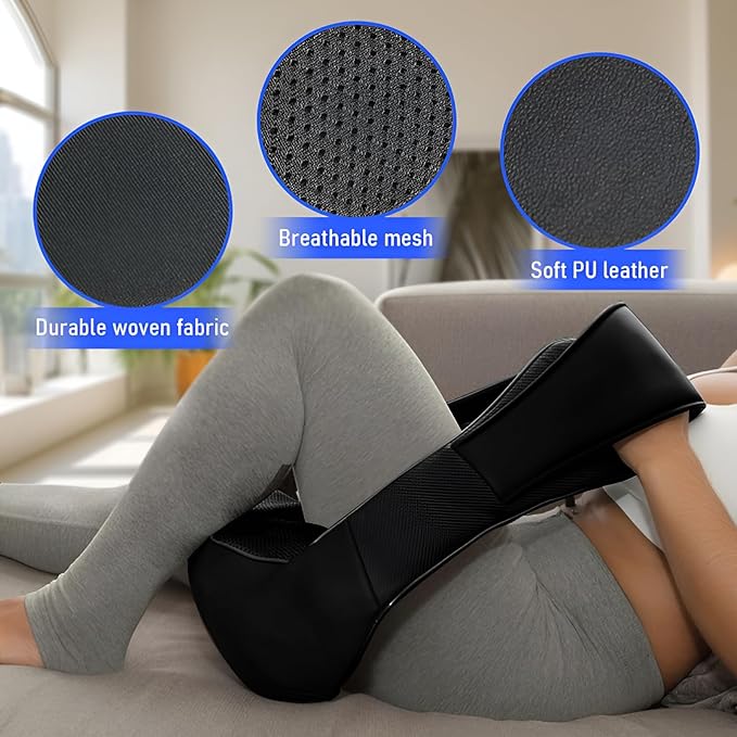 Cordless Neck and Shoulder Massager with Heat - Rechargeable Shiatsu Back Massager for Pain Relief - Deep Tissue Kneading Massage Pillow for Neck Back Shoulders Legs - Gifts for Men &amp Women