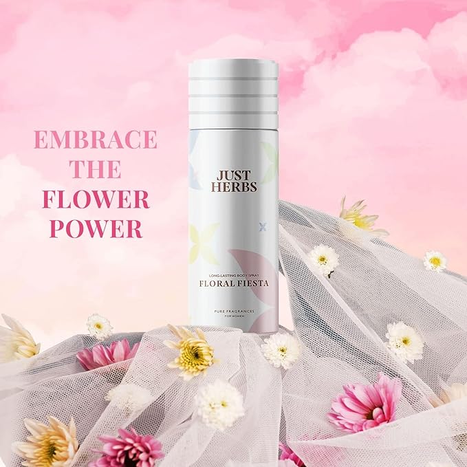 Long Lasting Refreshing Body Spray Natural Deodorant for Women - Phthalate-Free Formula150 ml (Floral Fiesta)