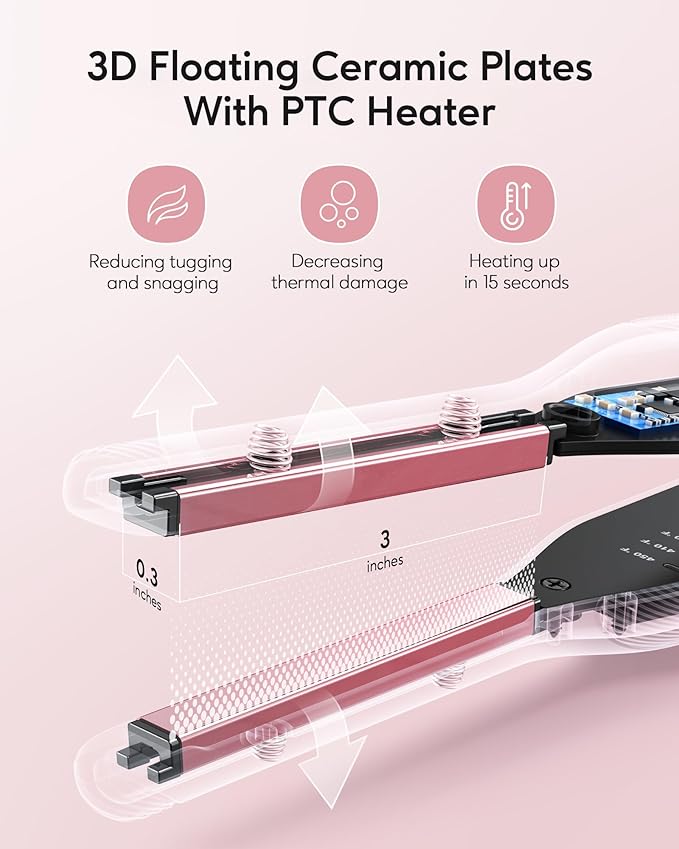 Wavytalk 1 Inch Negative Ion Hair Straightener and Pencil Flat Iron