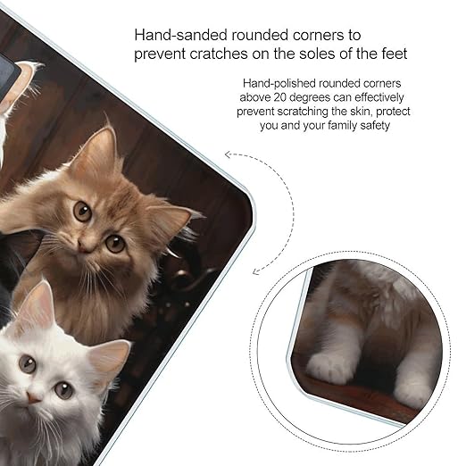 Cat Collection Digital Bathroom Scale for Body Weight Weighing Scale with Backlit LCD Display High Precision Measurements &amp Measures Weight Up to 180kg