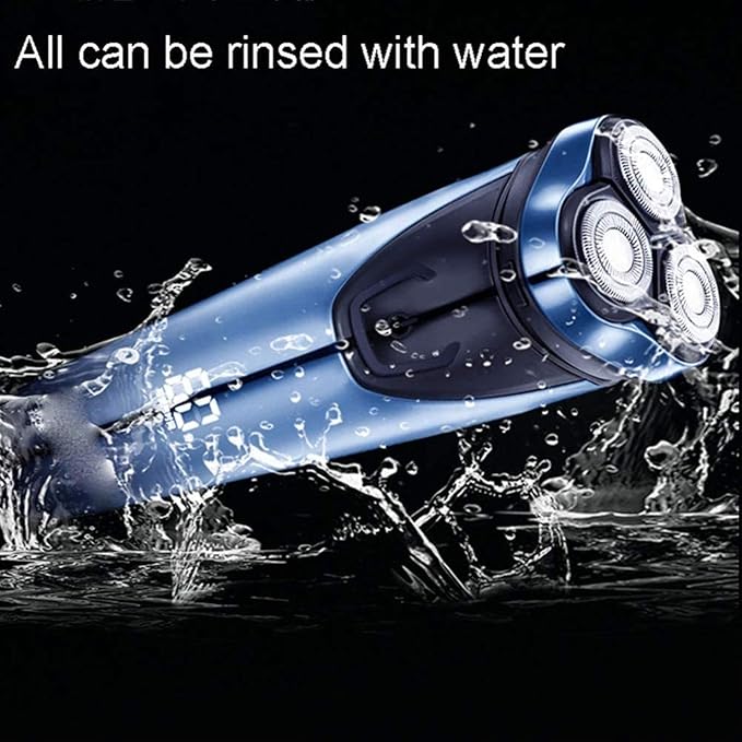 Electric Razor for Men Quick Rechargeable Wet and Dry IPX7 Waterproof Electric ShaverMen’s 3D Rotary Shaving Razor with Pop-up Beard TrimmerLCD Display