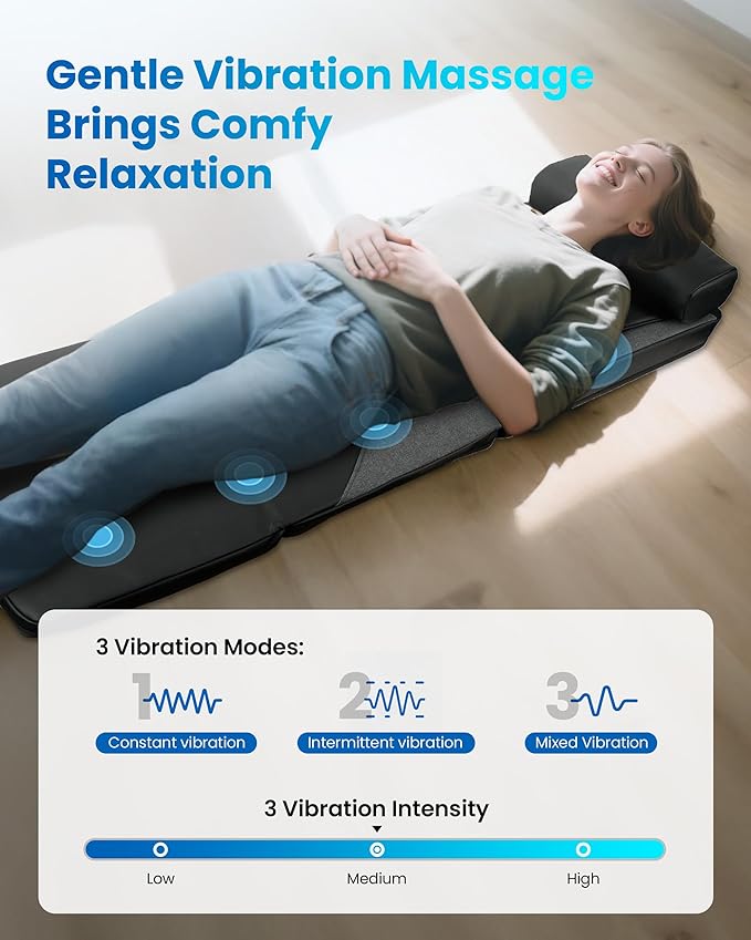 COMFIER HSA Eligible Shiatsu Full Body Massage Mat with Heat FSA Back Massage Pad for Pain Relief Deep Tissue Kneading &amp Vibration Heating Chair Massager for Recliner Sofa Bed Gifts for Men Wo