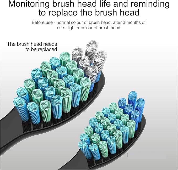 5/10 Pcs Replacement Brush Heads Compatibility for Seago Fairywill Electric Toothbrush Head Refill Tooth Clean(5pcs Black)