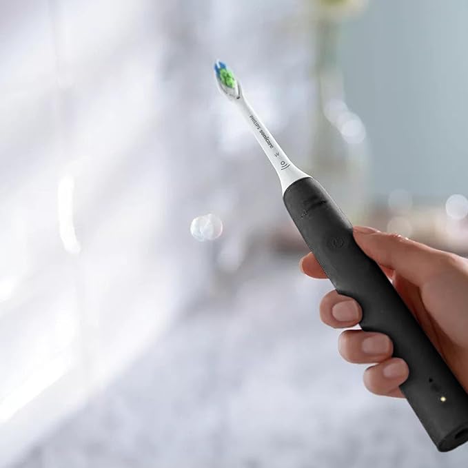 Philips Sonicare Electric Toothbrush with DiamondClean Brush Head 2-Pack Bundle Rechargeable Electric Tooth Brush with Pressure Sensor Sonic Electronic Toothbrush Travel Case Black