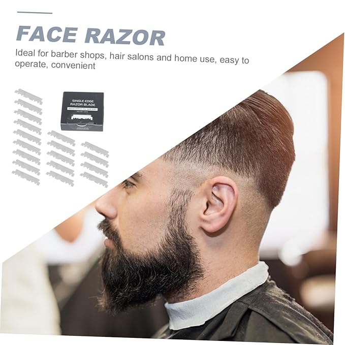 300pcs Single Face Folding Cutter for Home and Barbershop Shaving Lightweight Easy to Hold for Beard Sideburns and Fine Hair
