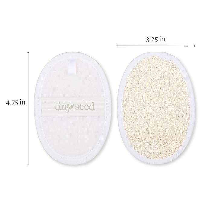 TINY SEED 2-Pack of Shea Body Wash. Raw Shea Butter &amp Mafura Oil Moisturizing Body Wash Cleanser For Men. Two 15 oz. Bottles Bundled with Natural Loofah Exfoliating Body Scrubber.