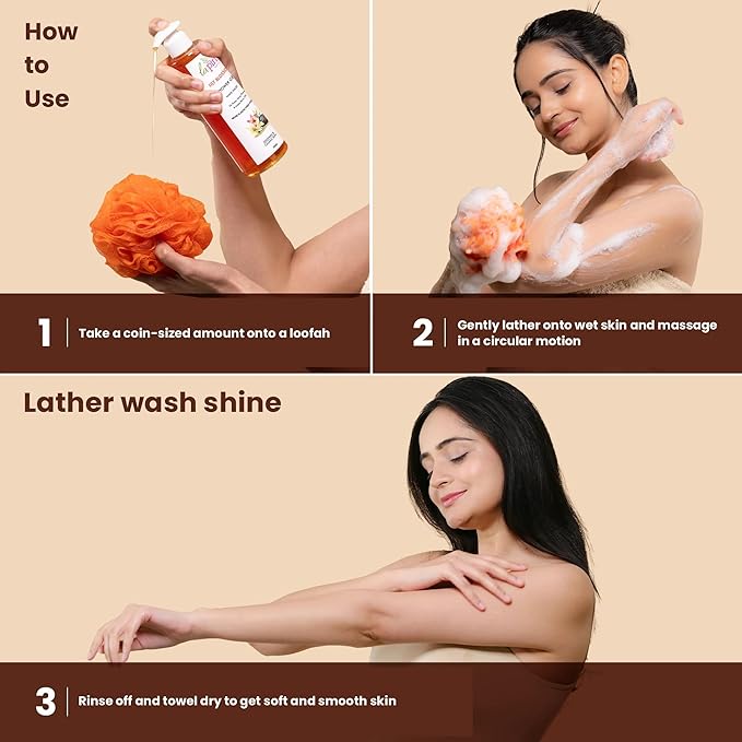 La Pink Lily Blossom Shower Gel with White Haldi &amp Flower Extracts | For Soothing &amp Calming Skin | 100% Microplastic Free Formulation 250 ML