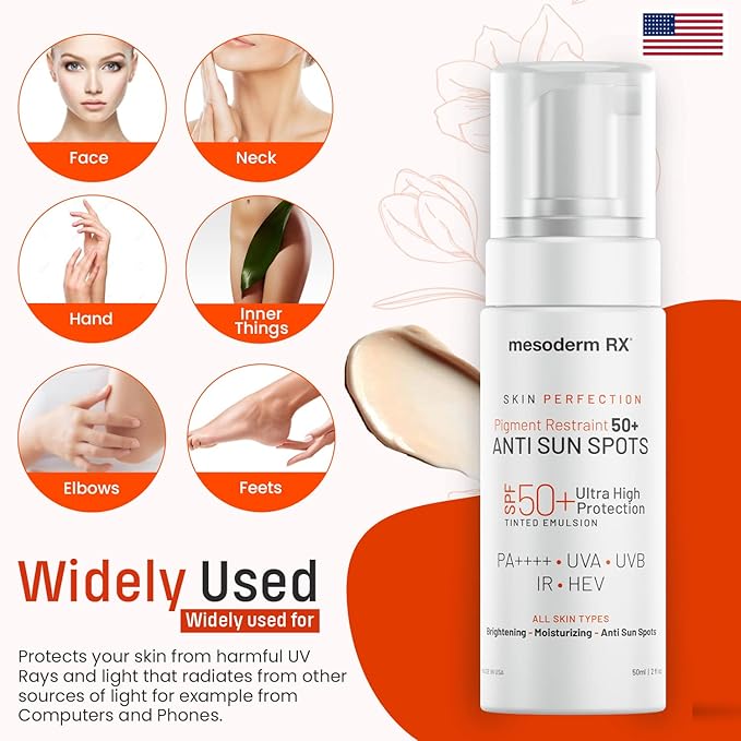 Pigment Restraint Anti Sun Spots Ultra High Protection Pigment Control-Protects Skin against Blue Light UVB UVA HEV IR-Facial Sunblock 50ml