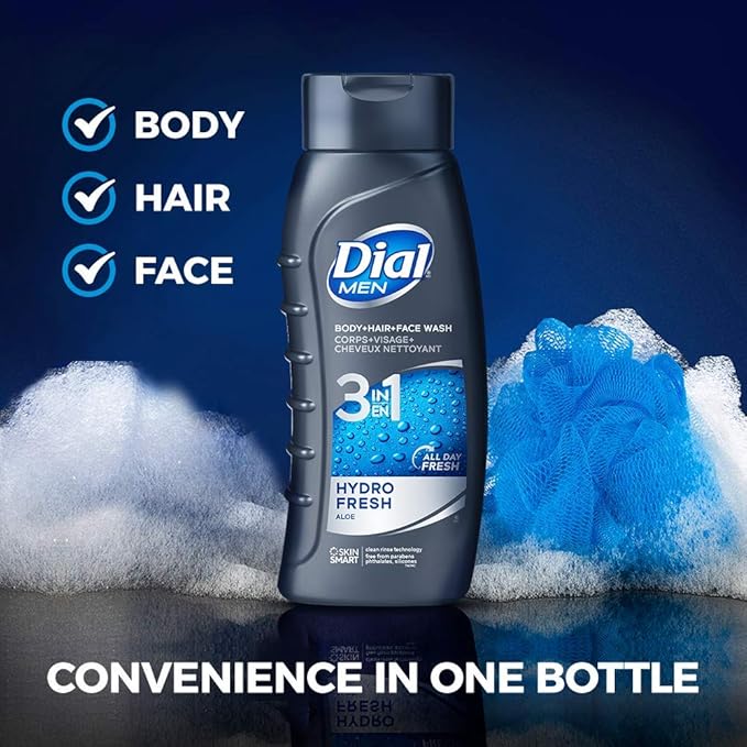 Dial Men Hair + Body Wash Hydro Fresh 20 fl oz (Pack of 4)