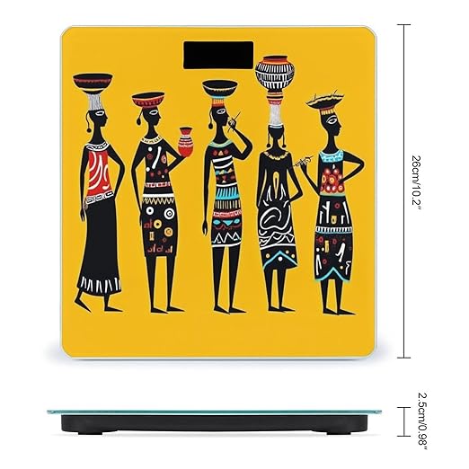 Men's Fashion Automatic Switch Digital Bathroom Weighing Scale Smart Scale Traditional African Women Art