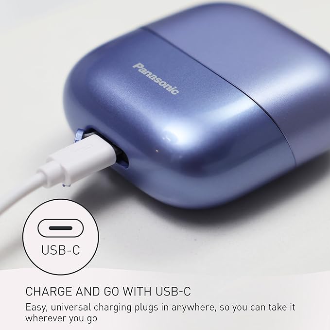 Panasonic Swipe Right Travel Shaver for Women Portable Electric Razor with USB-C Charging 3-Blade Cutting System for Dry or Wet Use - ES-CM3A-V
