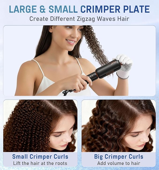 FMZ Flat Iron Hair Straightener Crimper Curler 4 in 1 Professional Ionic Hair Styling Irons for Straightening Crimping Curling Fast Heating Dual Voltage Mini and Portable for Women Travel Home