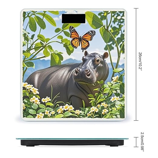 Butterfly and Hippo Scale for Body Weight Smart Scales Digital Bathroom Scale High Precision Weighing Scales with Large Display Weighing Machine for People