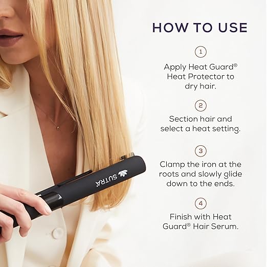 Sutra Professional IR2 Flat Iron - Ionic Infrared Hair Straightener with Adjustable Temperature Auto Shut-Off &amp Swivel Cord - Straight Iron for Straightening Hair - Rose Gold Titanium Plate