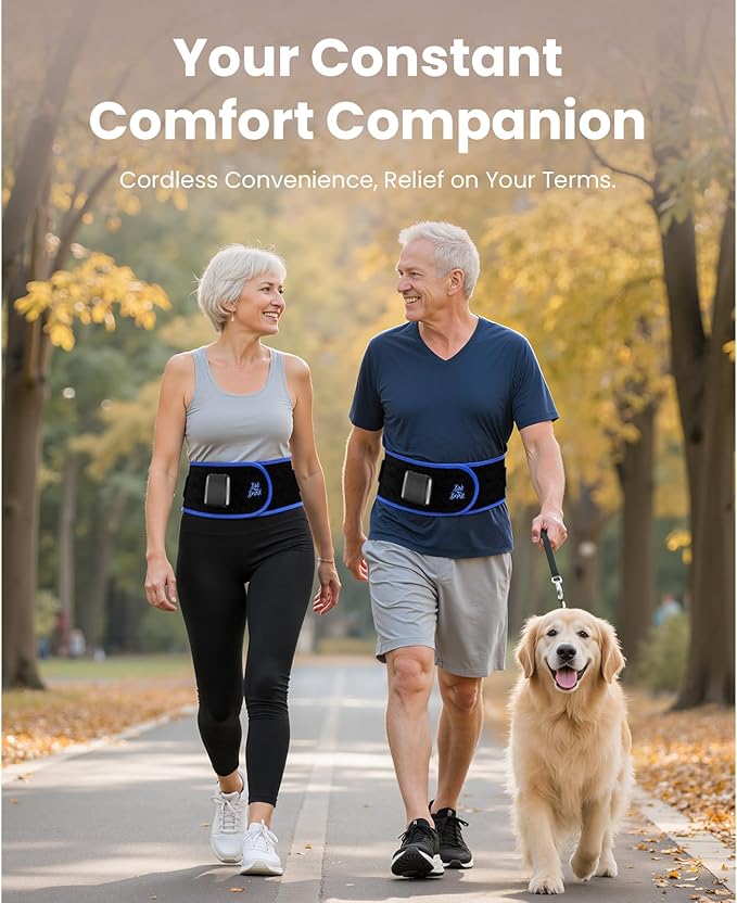 BOB AND BRAD X6 Pro Max Massage Gun with Heat-Cold and Metal Head Therapy+ThermoRed Heating Pad Belt Massager for Lower Back Support