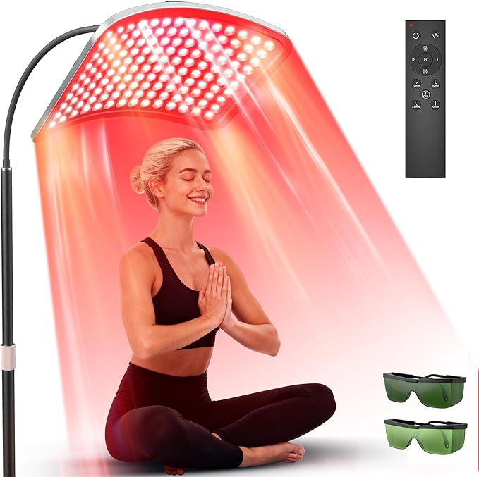 Red Light Therapy for Body and Face Infrared Red Light Therapy Lamp with Stable Stand 660nm and 850nm Infrared Pannel with Remote