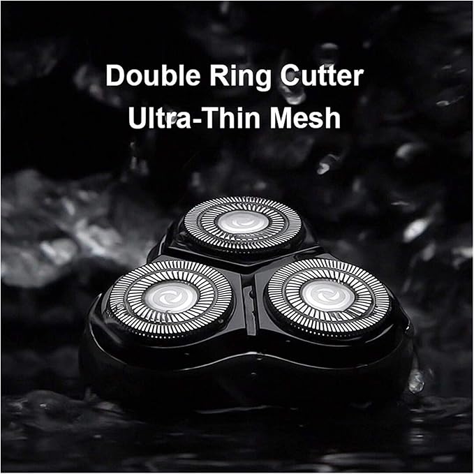Electric Shaver for Men Wet and Dry Waterproof Electric Razor Cordless 3D Rechargeable Rotary Shaver Razor for Men with Pop-up Trimmer Black