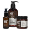 Every Man Jack Unscented Beard Bundle - Fragrance Free for Sensitive Skin - Contains (1) each of Beard &amp Face Wash Beard Butter and Beard Oil