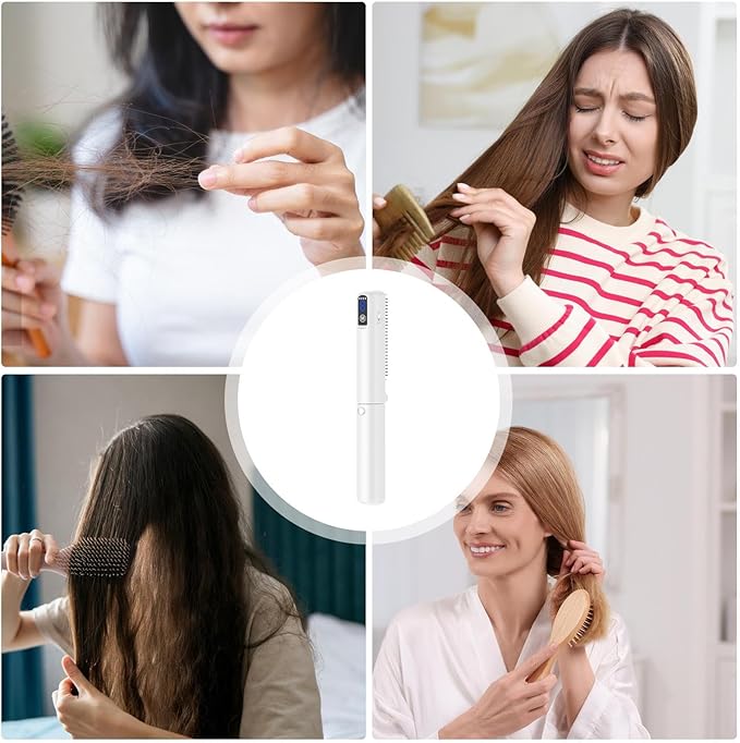 Hair Straightening BrushStyling Tools With Fast Heating And Anti Burn Protection - Negative Ionic Hair Straightener Brush | For Men And Women Home Outdoor