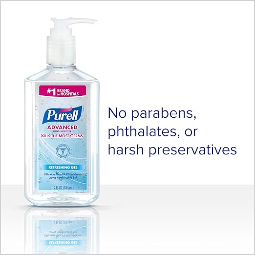 PURELL Advanced Hand Sanitizer Refreshing Gel Clean Scent 12 fl oz Pump Bottle (Pack of 12) - 3659-12
