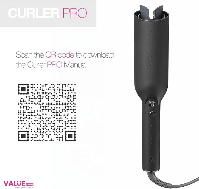 Easy Curl Automatic Curling Iron - Curler Pro Long Barrel Beach Wave Curler | Curly Hair Products: Hair Curler Automatic Rotating Curling Wand 1 1/4 Inch | Value Series By Atelier Lisa Qualite