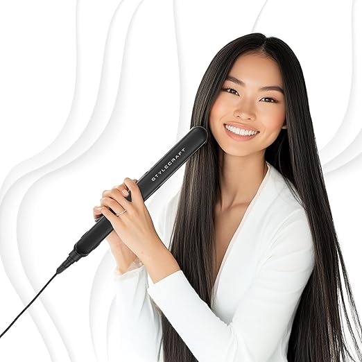 StyleCraft Professional Hair Dryer &amp Titanium Flat Iron Styling Set - Salon-Grade Performance for All Hair Types