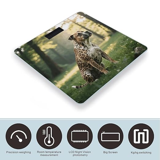 Digital Bathroom Scale for Body Weight Scale with Bright LCD Display High Accuracy Step-On Technology Auto On/Off Animal Print Pit Bull Digital Scales 400 Lbs /180kg