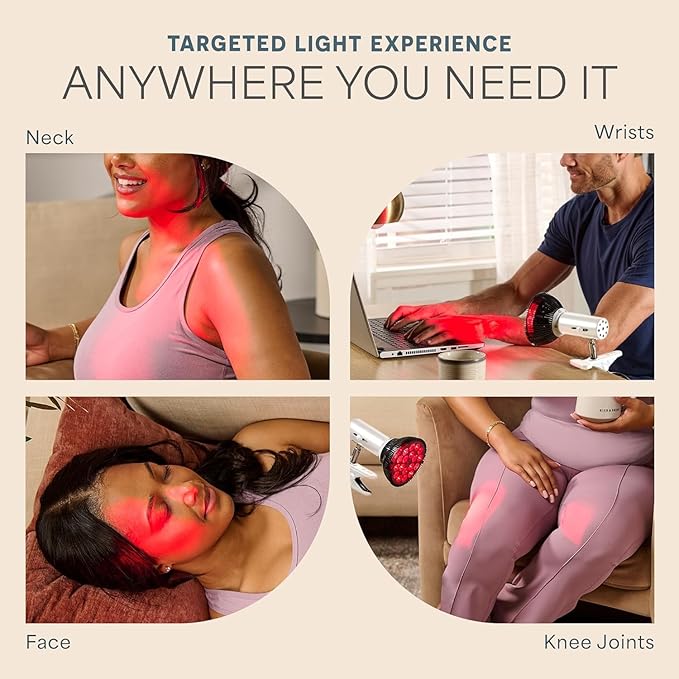 LifePro Red Light Therapy Lamp - Infraglow Infrared Red Light Therapy Bulb with 660nm and 850 nm Wavelength -18 LEDs &amp Clip-On Lamp - at Home Infrared Bulb for Daily Wellness and Relaxation