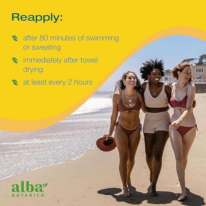 Alba Botanica Sunscreen for Face and Body Sport Mineral Sunscreen Lotion Broad Spectrum SPF 45 Water Resistant and Fragrance-Free 4 fl. oz. Tube (Pack of 4)