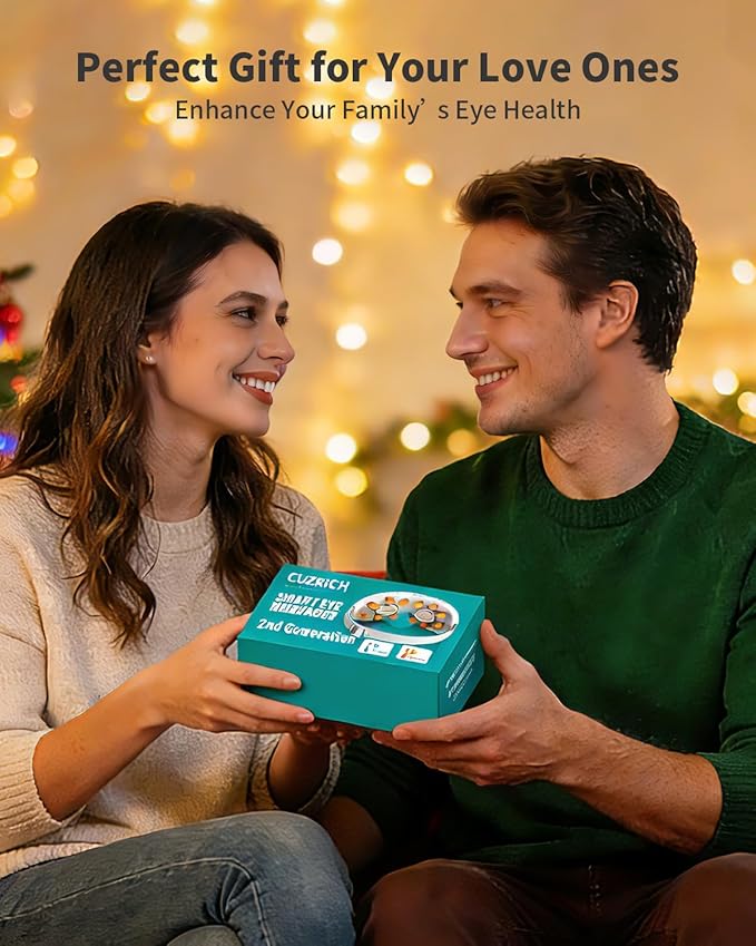 Eye Massager with Heat and Vibration and Cooling - Heated Cooling Eye Mask with Rapid Temp Control 4 Massage Modes 3 Temp Modes 2400mAh Battery for Dry Eyes Migraines Puffiness Relief
