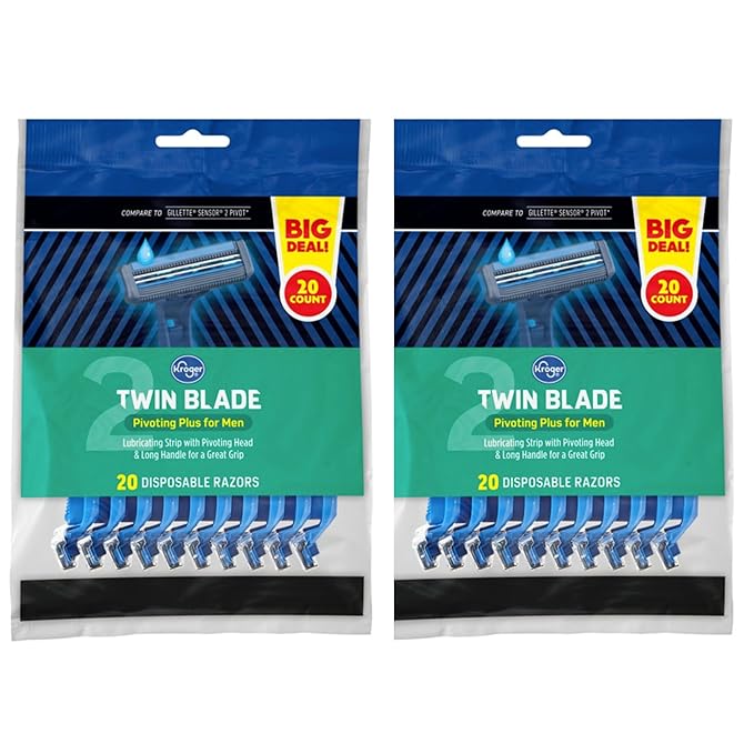 Twin Blade Pivoting Plus for Men Disposable Razors 24 ct