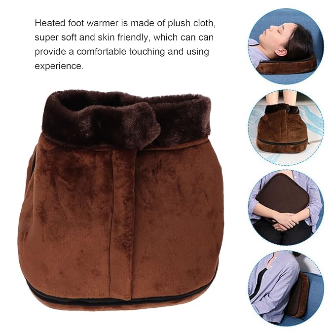 Foot Warmer Detachable Foot Massagers 2-in-1 Electric Foot Massagers Foot Massager Compatiable for Women Men Foot Heater(US)