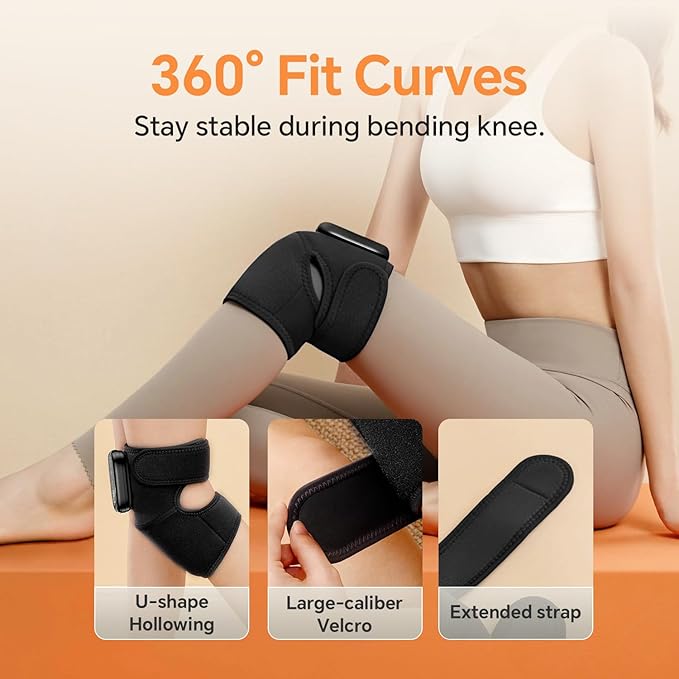Foot Massager with Heat Knee Shoulder Elbow 3 in 1 Feet Massager Heated Knee Massager Shoulder Massager with Heat Vibration 210 mins Battery Cordless Portable Touchscreen Control (Black)