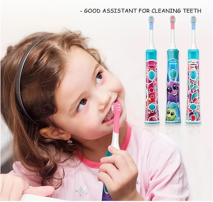 Kids Replacement Toothbrush Head Compatible with Philips HX6032/94HX6320HX6340HX6321HX6330HX6331 Replacement Brush Heads for 3-7 Years Old Kids (Mini Size)(4pcs Blue+4pcs Pink)