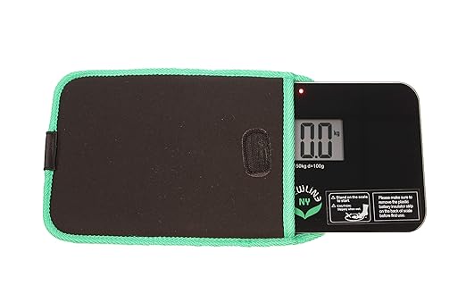 NewlineNY Step-on Super Mini Smallest Travel Bathroom Scale with Protection Sleeve: SBB0638SM-BK+S001MG