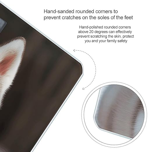 Husky Piquant Dog Bathroom Scale Rounded Smart Scale for Body Weight Automatic Power On/Off Weight Scales Accurate Bathroom Digital Scales for Pet Home Bedroom Kitchen