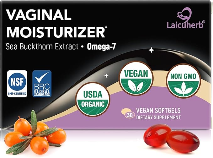 Vaginal Moisture Oral Soft Gel Capsules for Dryness &amp Moisture Organic Sea Buckthorn Oil Capsules Nourishing Wetness &amp Hydration USDA-Certified Women Sea Buckthorn Vaginal Moisturizer Omega